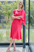 Kate Cooper Dress with overtop frill and sleeve trim in Poppy Red KCS25148